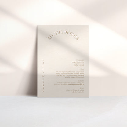 SALLY DETAILS CARD